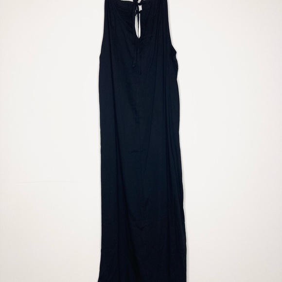 GAP Black Asymmetrical Halter Midi Dress Cocktail - Picture 2 of 6